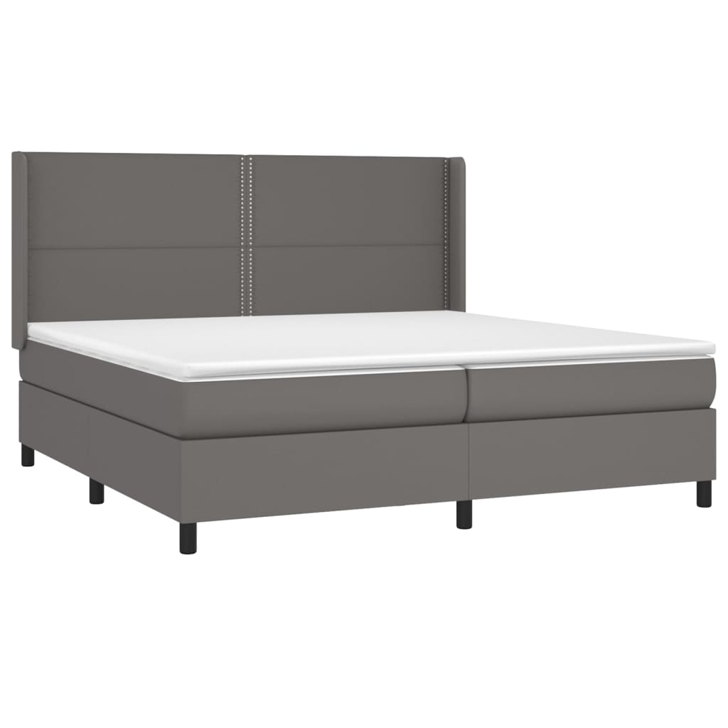 Giroletto a Molle con Materasso Grgio 200x200 cm in Similpelle | homemem39