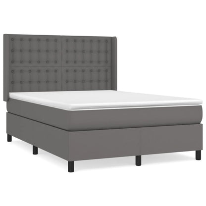Giroletto a Molle con Materasso Grigio 140x200 cm in Similpelle | homemem39