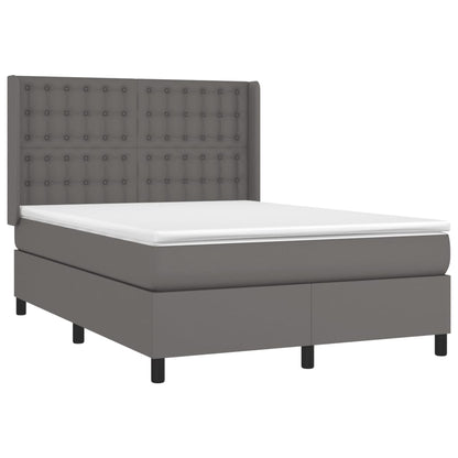 Giroletto a Molle con Materasso Grigio 140x200 cm in Similpelle | homemem39