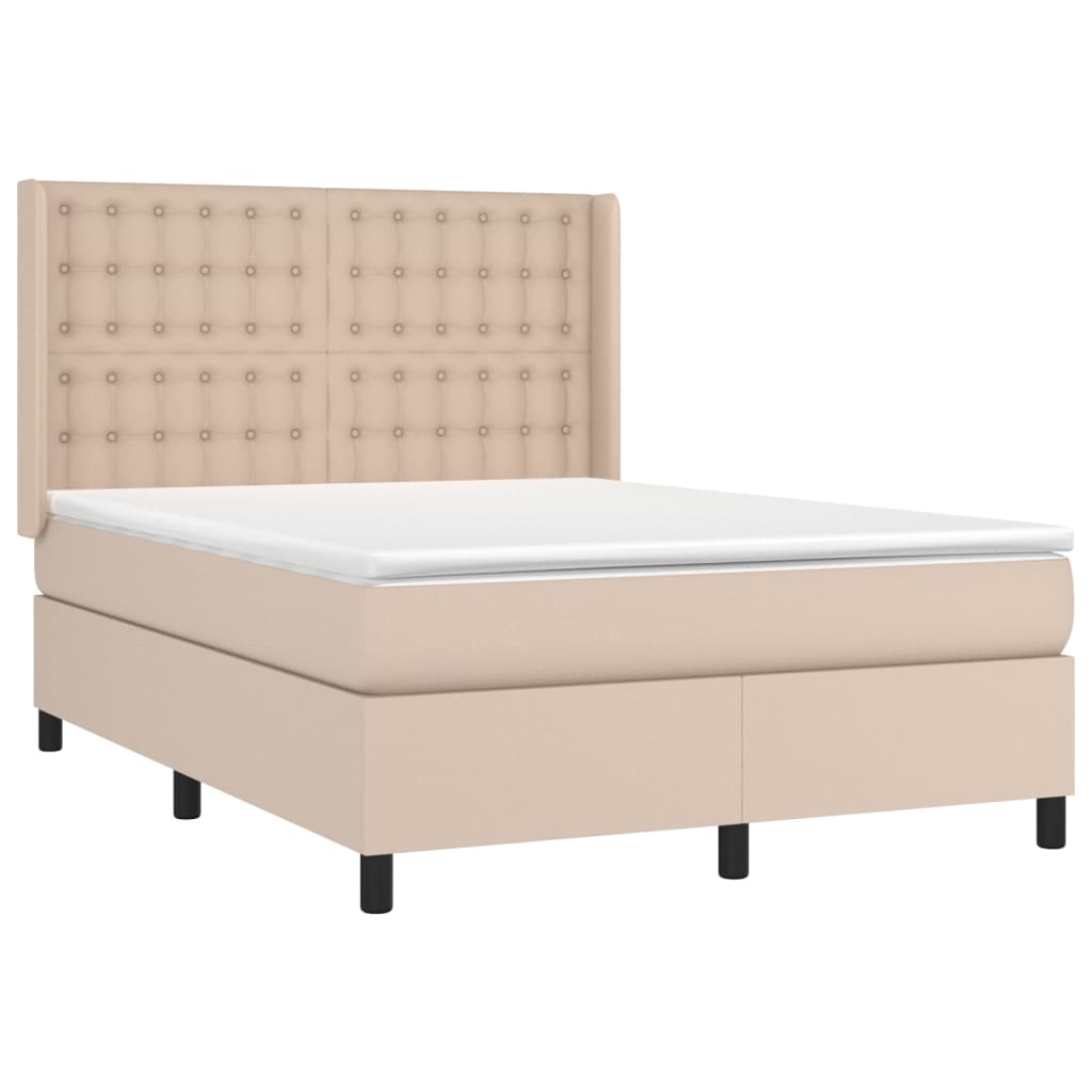 Giroletto a Molle con Materasso Cappuccino 140x200cm Similpelle | homemem39