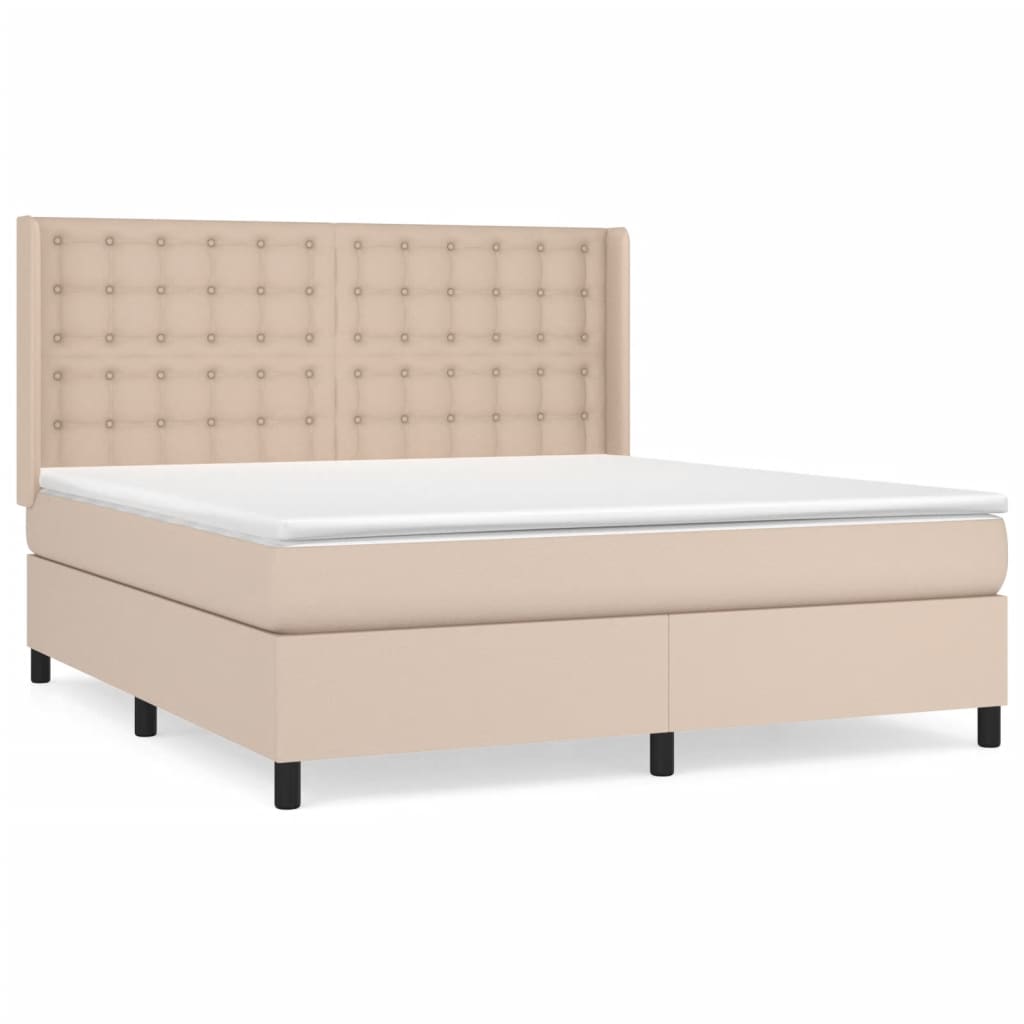 Giroletto a Molle con Materasso Cappuccino 160x200cm Similpelle | homemem39