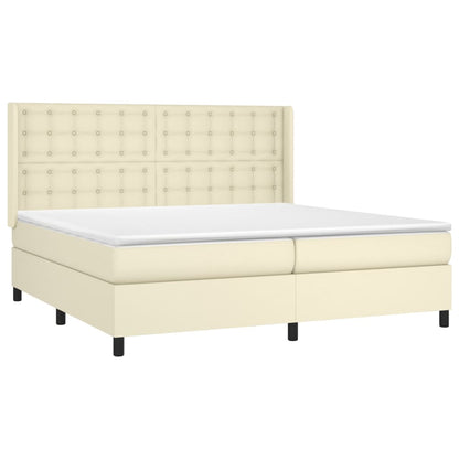 Giroletto a Molle con Materasso Crema 200x200 cm in Similpelle | homemem39