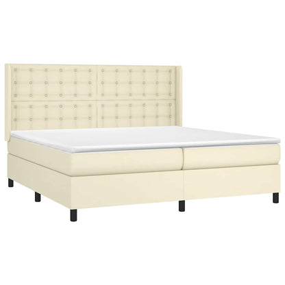 Giroletto a Molle con Materasso Crema 200x200 cm in Similpelle