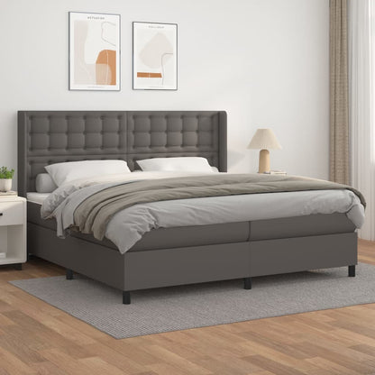 Giroletto a Molle con Materasso Grgio 200x200 cm in Similpelle | homemem39