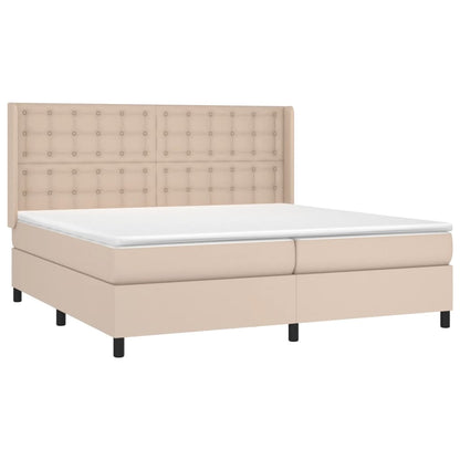 Giroletto a Molle con Materasso Cappuccino 200x200cm Similpelle