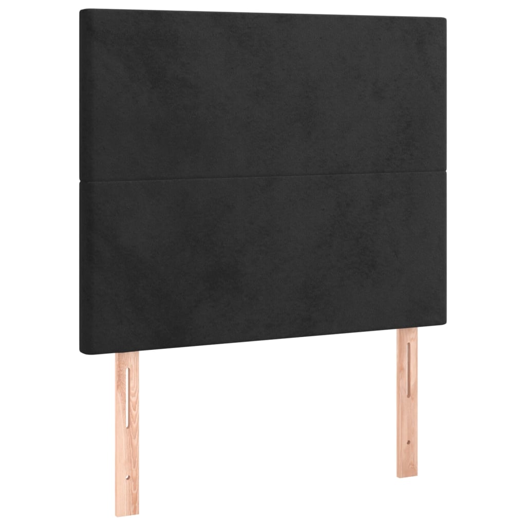 Giroletto a Molle con Materasso Nero 90x190 cm in Velluto | homemem39