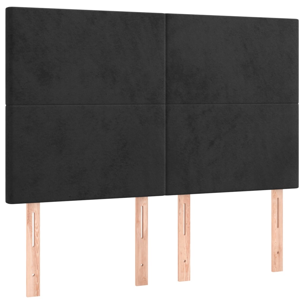 Giroletto a Molle con Materasso Nero 140x190 cm in Velluto | homemem39