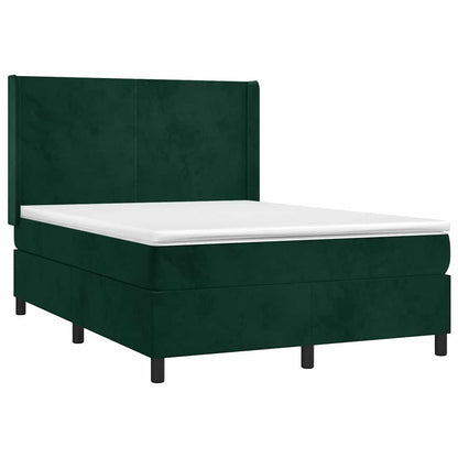 Giroletto a Molle con Materasso Verde Scuro 140x190 cm Velluto | homemem39