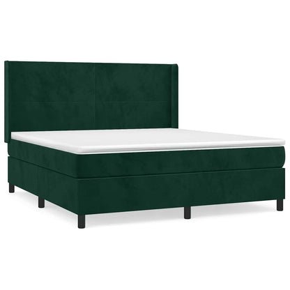 Giroletto a Molle con Materasso Verde Scuro 180x200 cm Velluto | homemem39