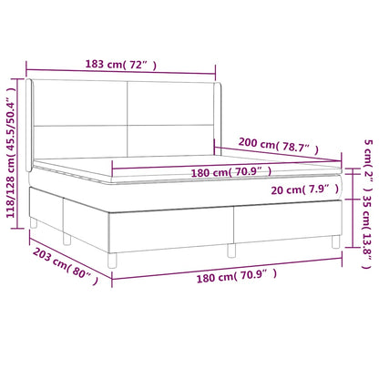 Giroletto a Molle con Materasso Verde Scuro 180x200 cm Velluto | homemem39