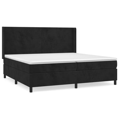 Giroletto a Molle con Materasso Nero 200x200 cm in Velluto | homemem39
