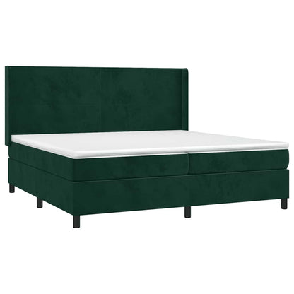 Giroletto a Molle con Materasso Verde Scuro 200x200 cm Velluto | homemem39