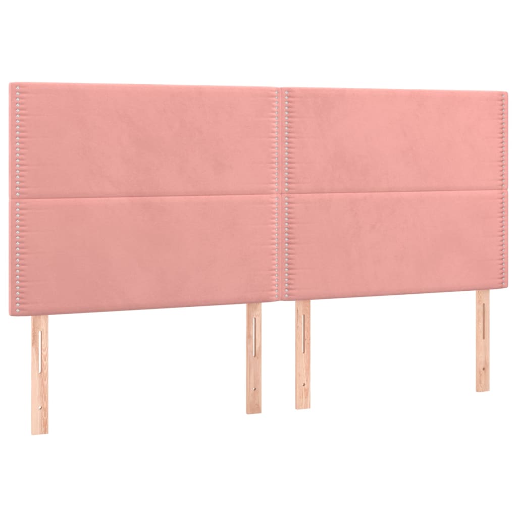 Giroletto a Molle con Materasso Rosa 80x200 cm in Velluto - homemem39