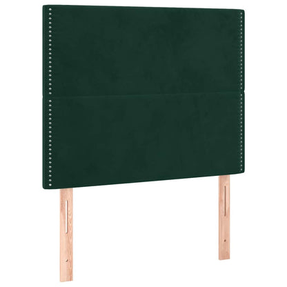 Giroletto a Molle con Materasso Verde Scuro 90x200 cm Velluto