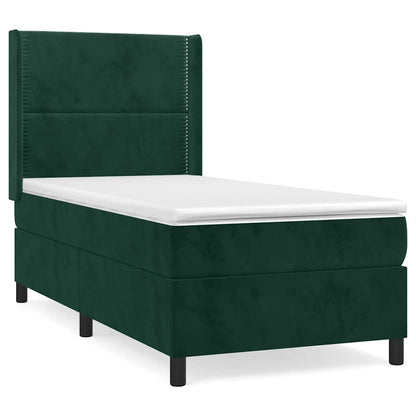Giroletto a Molle con Materasso Verde Scuro 100x200 cm Velluto | homemem39