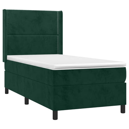 Giroletto a Molle con Materasso Verde Scuro 100x200 cm Velluto | homemem39