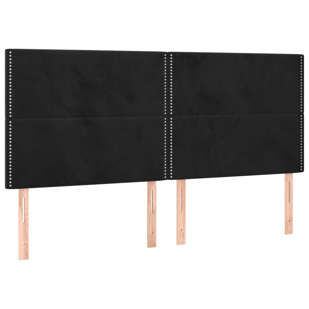 Giroletto a Molle con Materasso Nero 200x200 cm in Velluto | homemem39