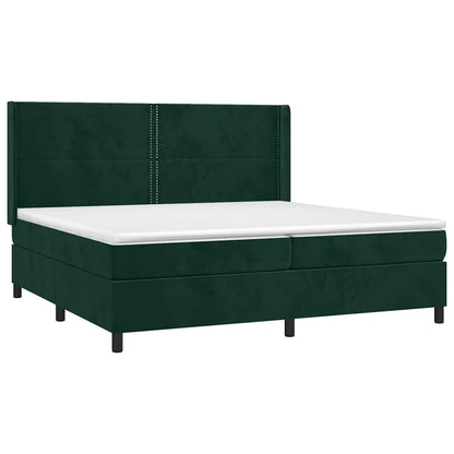 Giroletto a Molle con Materasso Verde Scuro 200x200 cm Velluto | homemem39