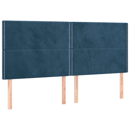 Giroletto a Molle con Materasso Blu Scuro 200x200 cm in Velluto | homemem39