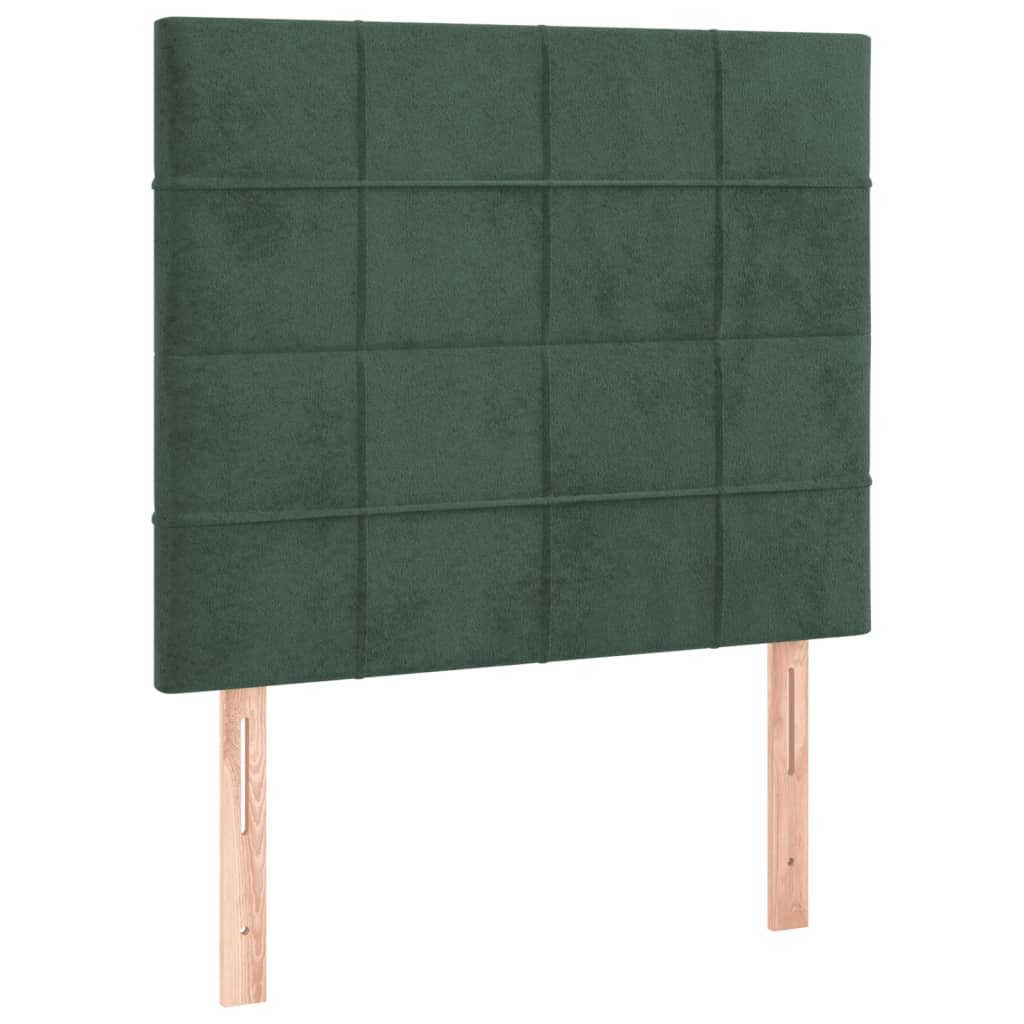 Giroletto a Molle con Materasso Verde Scuro 90x200 cm Velluto