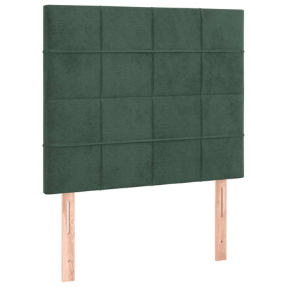 Giroletto a Molle con Materasso Verde Scuro 90x200 cm Velluto