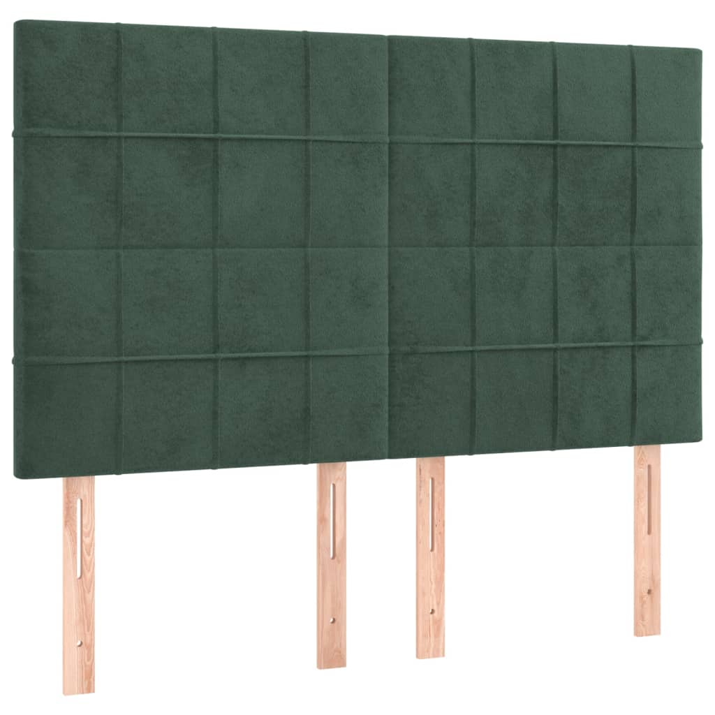 Giroletto a Molle con Materasso Verde Scuro 140x190 cm Velluto