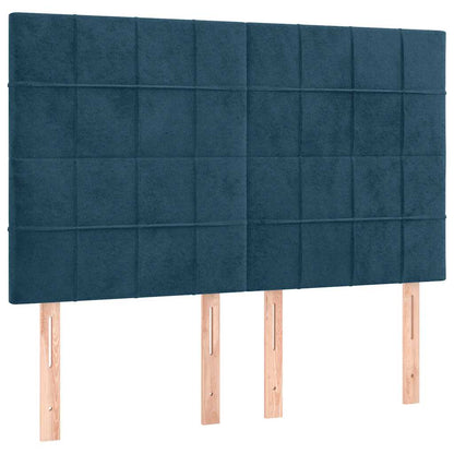 Giroletto a Molle con Materasso Blu Scuro 140x200 cm in Velluto | homemem39