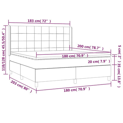 Giroletto a Molle con Materasso Blu Scuro 180x200 cm in Velluto | homemem39