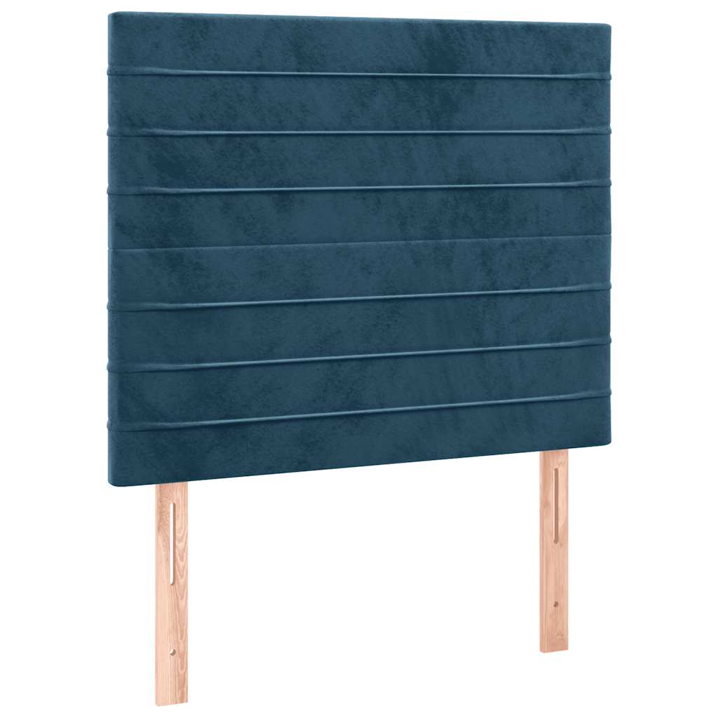 Giroletto a Molle con Materasso Blu Scuro 90x200 cm in Velluto | homemem39
