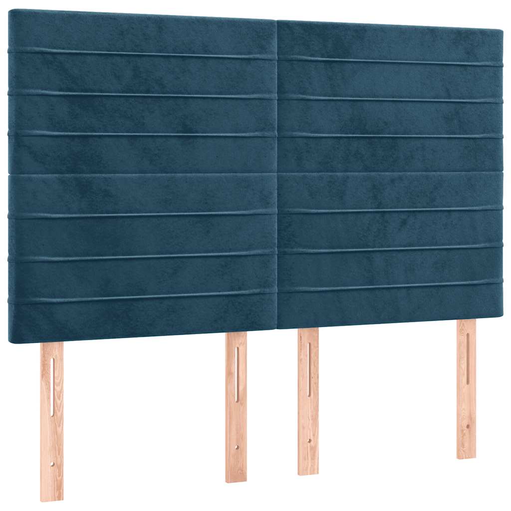 Giroletto a Molle con Materasso Blu Scuro 140x190 cm in Velluto | homemem39