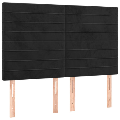 Spring bed frame with black mattress 140x200 cm in velvet