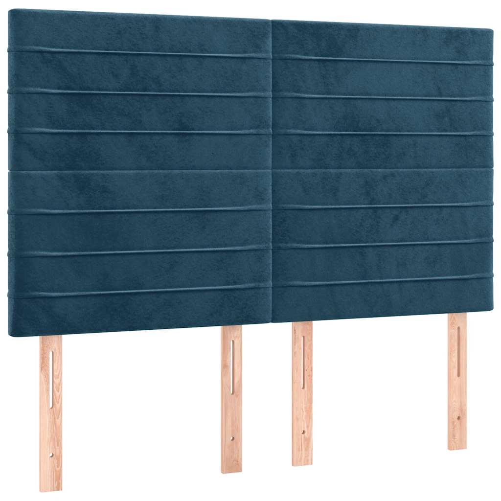 Giroletto a Molle con Materasso Blu Scuro 140x200 cm in Velluto | homemem39