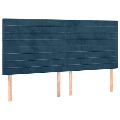 Giroletto a Molle con Materasso Blu Scuro 180x200 cm in Velluto | homemem39