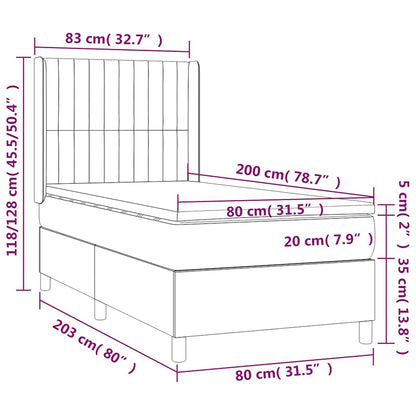 Giroletto a Molle con Materasso Verde Scuro 80x200 cm Velluto | homemem39