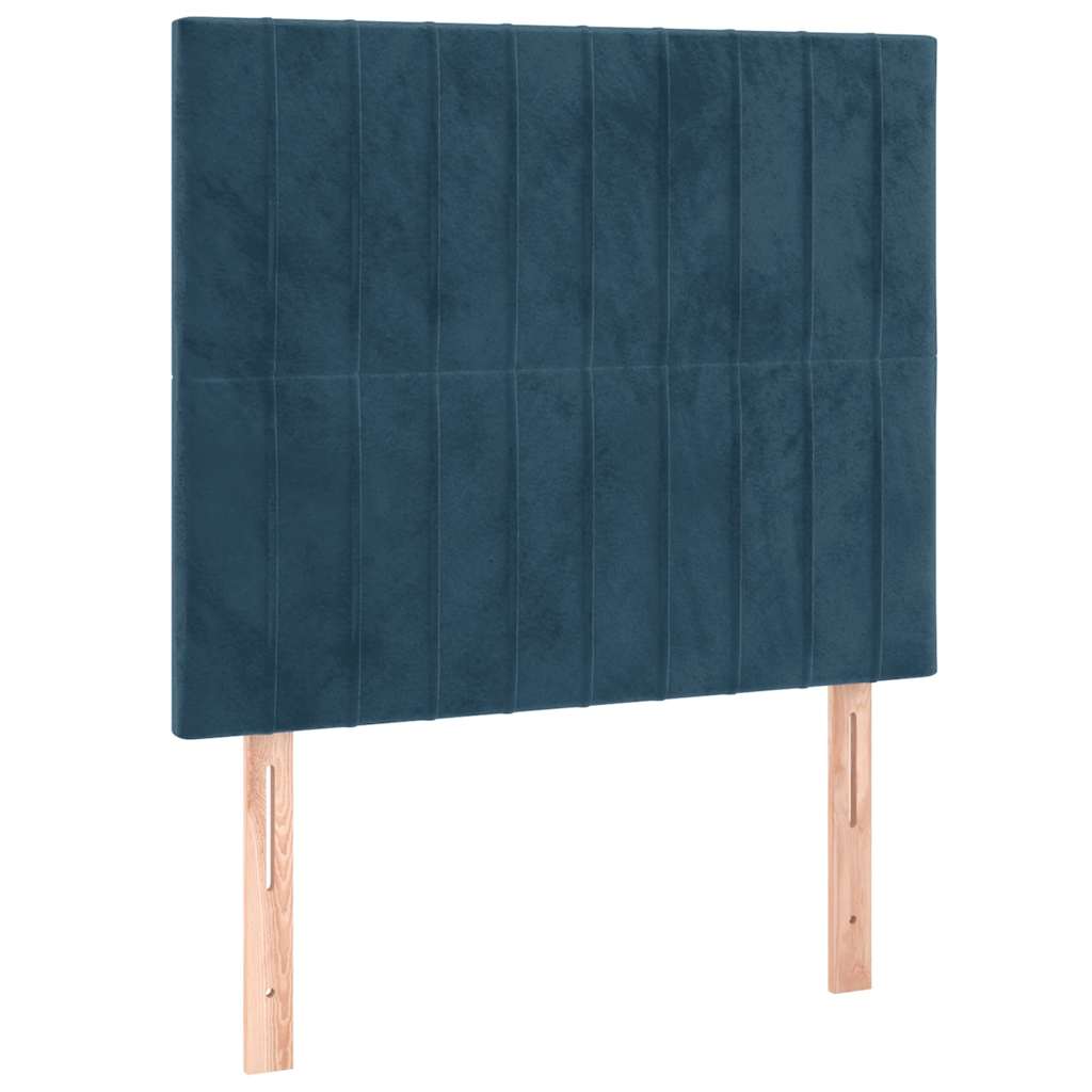 Giroletto a Molle con Materasso Blu Scuro 90x190 cm in Velluto | homemem39
