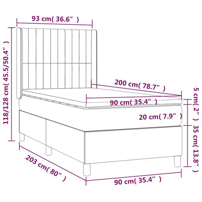 Giroletto a Molle con Materasso Verde Scuro 90x200 cm Velluto | homemem39
