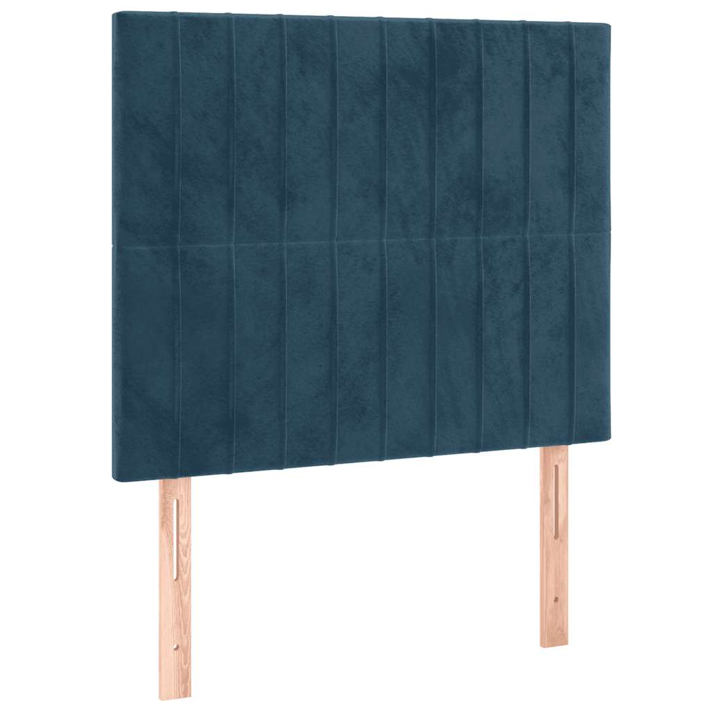 Giroletto a Molle con Materasso Blu Scuro 90x200 cm in Velluto | homemem39