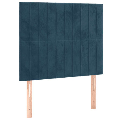 Giroletto a Molle con Materasso Blu Scuro 90x200 cm in Velluto | homemem39