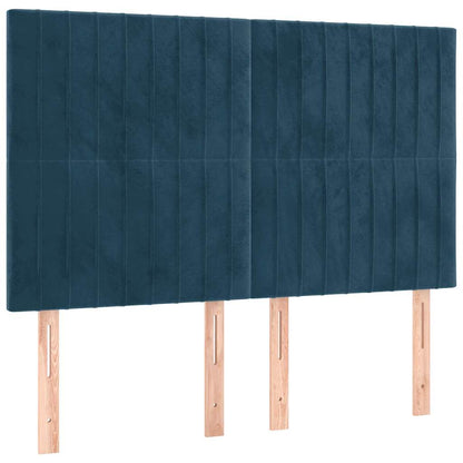Giroletto a Molle con Materasso Blu Scuro 140x200 cm in Velluto | homemem39