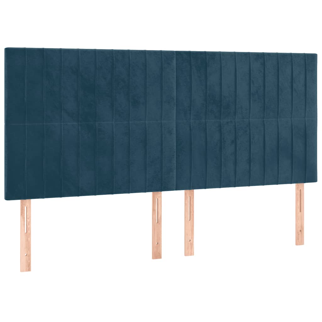 Giroletto a Molle con Materasso Blu Scuro 160x200 cm in Velluto | homemem39