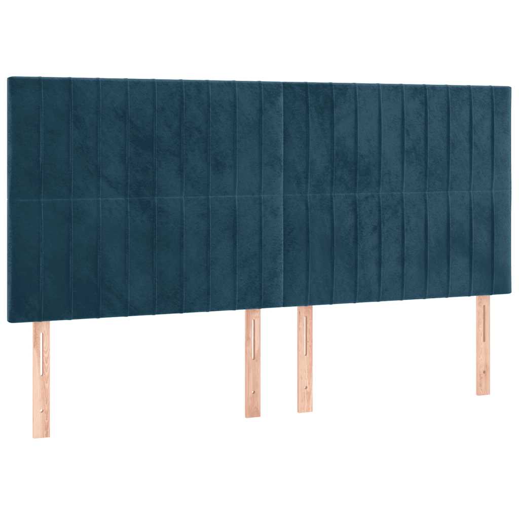 Giroletto a Molle con Materasso Blu Scuro 180x200 cm in Velluto | homemem39