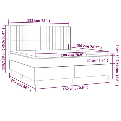 Giroletto a Molle con Materasso Blu Scuro 180x200 cm in Velluto | homemem39