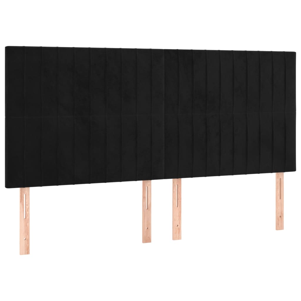 Giroletto a Molle con Materasso Nero 200x200 cm in Velluto | homemem39