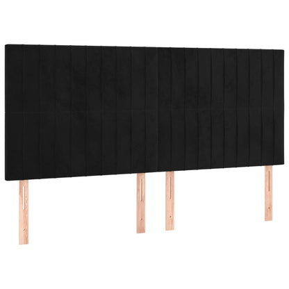 Giroletto a Molle con Materasso Nero 200x200 cm in Velluto | homemem39