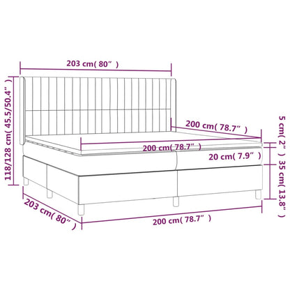 Giroletto a Molle con Materasso Nero 200x200 cm in Velluto | homemem39