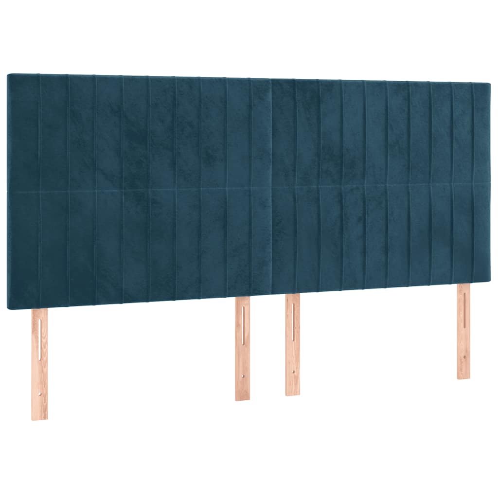 Giroletto a Molle con Materasso Blu Scuro 200x200 cm in Velluto | homemem39
