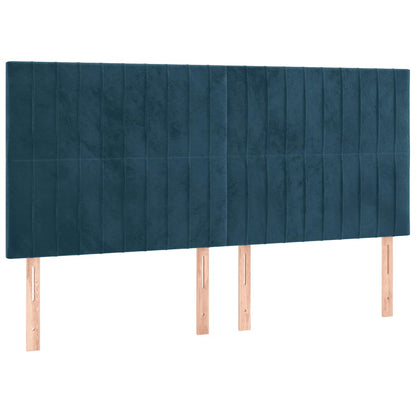 Giroletto a Molle con Materasso Blu Scuro 200x200 cm in Velluto | homemem39