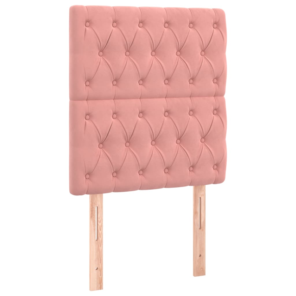 Giroletto a Molle con Materasso Rosa 80x200 cm in Velluto