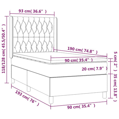 Giroletto a Molle con Materasso Verde Scuro 90x190 cm Velluto | homemem39