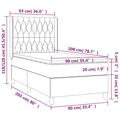 Giroletto a Molle con Materasso Verde Scuro 90x200 cm Velluto | homemem39